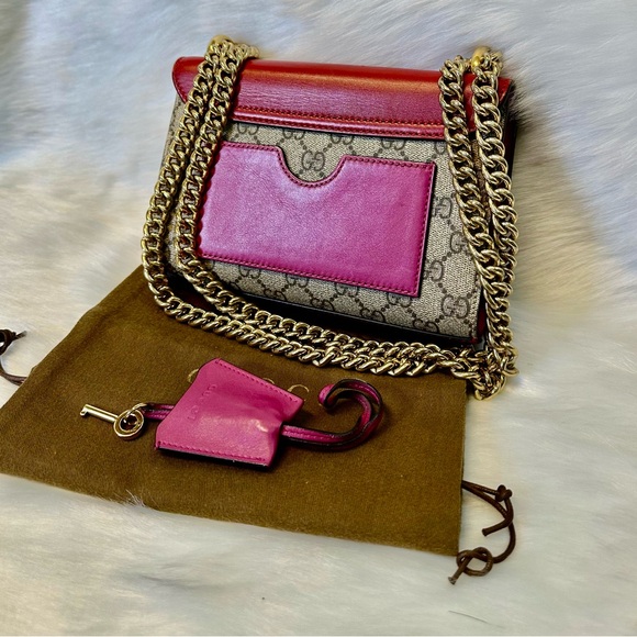 Gucci Red Pink and Gold Chain Shoulder Bag - Picture 5 of 14